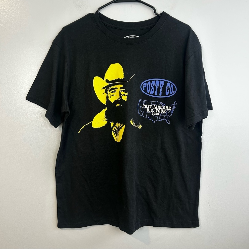 NEW Post Malone Official Tour Short 2025 Sleeve Black T-shirt Posty Co. Size 1X